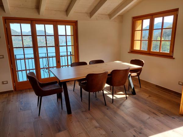 Bright interior of the Crandola holiday home