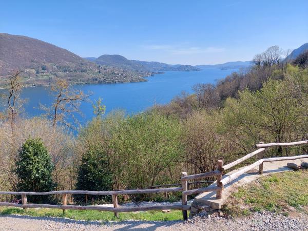 Outdoor area with a view of Lake Orta